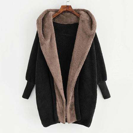 Huvtröjor Med Öppen Front För Kvinnor Fuzzy Fleece-överrockar