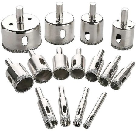 15 Delar Diamant Hålsåg Borr, Hålsågar, Kakel Hålskärare Diamantborr, Belagda Diamantborrar (6mm-50mm)