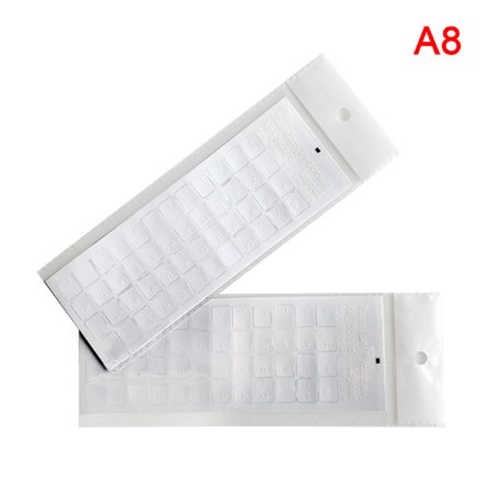 Russiske transparente tastaturklistremerker Språkalfabet