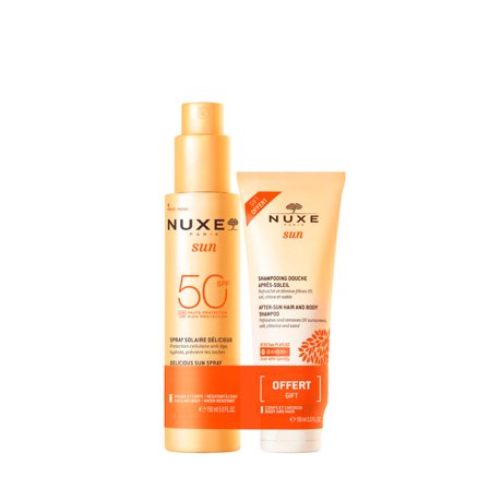 Nuxe Duo Spray Solare SPF50 + Shampoo Doccia Doposole - Coffret Solare