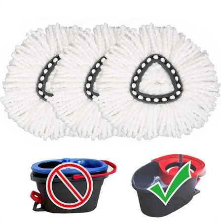 3-delad triangulär svängbar mopp 100 % mikrofiber för djuprengöring Lätt att byta ut