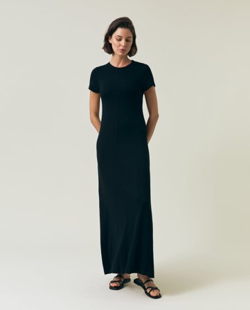 Lexington Flowy jersey maxi dress, black