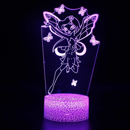 3D-lampor med fjärrkontroll, LED-lampa 16 färger Ljus Dimbar Touch Switch USB / batteriinsats, Bi