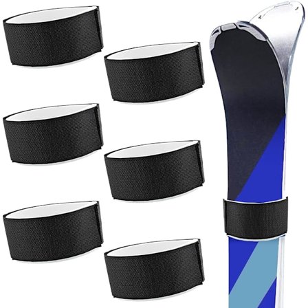 5x48CM 6 Stykker Skistropp Skibremsholder Skifeste Snøbrettbindingsstropper Justerbar Skibærestropp Nylon Festebånd for Snøbrett Mou