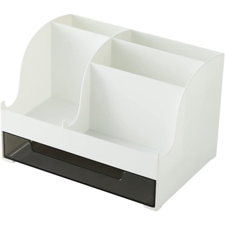 Multifunksjonell penn- og blyantstativ-organisator med skuff for skrivebord, stasjonær stasjon