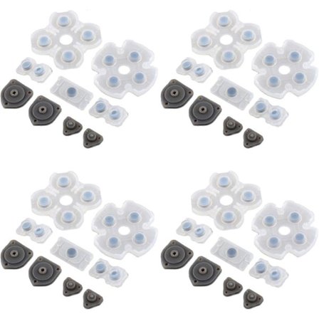 4 Sarjaa Silikonisia Johtavia Kumityynyjä Sony Playstation 4 PS4 -ohjaimelle Dualshock 4 -painikkeiden korjausosana