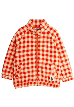 Mini Rodini Gingham Fleece Jacka Ytterplagg Unisex Röd 104/110