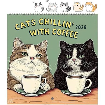 Vægkalender 2026, Sjov Katte Kunst Kalender, 12-Måneders Planlægger, Boligindretningsgave til Katteelskere