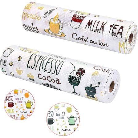 (30x300cm, blomst) kjøkkenskap liner, hyllepapir skuff liner skap liner ikke-klebende anti-mugg anti-skli vanntett skuffmatte