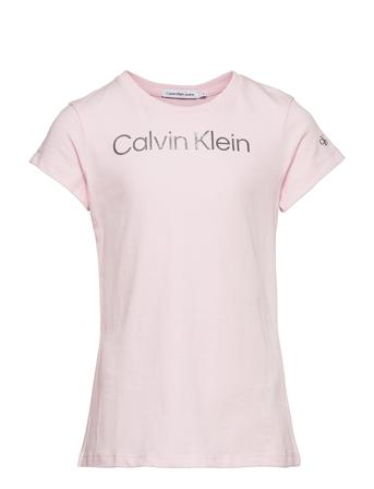 Inst Silver Logo Slim T-Shirt T-shirts Short-sleeved Rosa Calvin Klein