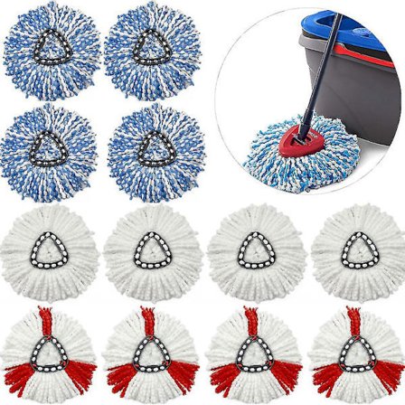 4-pack svängbar mopp ersättningshuvud mopphuvud refill mopphuvud för golvrengöring Mikrofiber mopphuvud delar vit