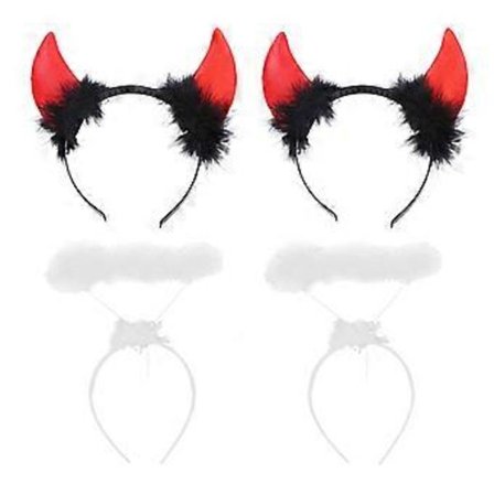 Halloween Djevelhorn/Engel Glorieform Hårbøyle Hårbøyle Cosplay Kostyme Magiske Hekser Hodeplagg Tilbehør for Jente