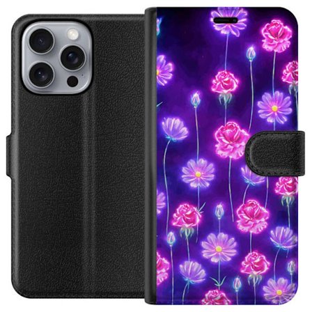 Kompatibel Tegnebogsetui til Apple iPhone 16 Pro Max Bloom Reverie Electric Petals