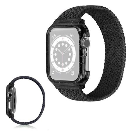 Apple Watch Series 6 / 5 40mm single wrap ribbon watch band - Black / Size: S