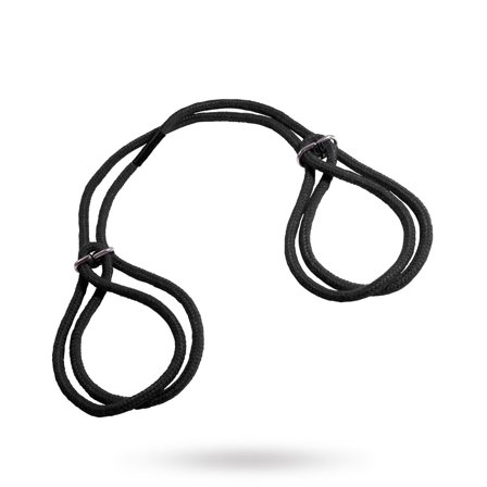 Adjustable Black Cotton Cuffs - Vuxen.se - BDSM handbojor, fetish handklovar