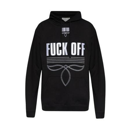 Vtmnts Embroidered hoodie Sort, Herre