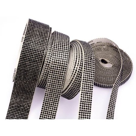 Varm Glänsande Kristall Strass Tejp Kristall Strass Tejper Stark Självhäftande Tejp för DIY Dekoration Svart