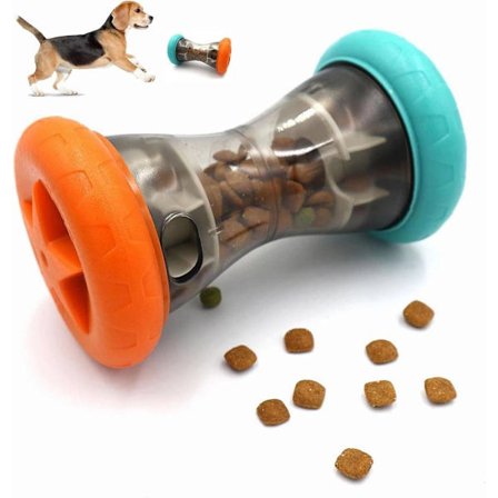 Interaktivt Hundelegetøj / Aktiveringslegetøj – Rullende Foderautomat, der Fremmer Hundens Intelligens