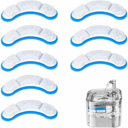 Triumph Aktivt kolblandningsfilterelement 8-pack Husdjursvattenspensersvamp PC-modell Genomskinlig