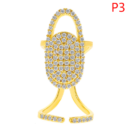 1st Koppar Inlagd Zirkon Nagelring Guldpläterad Manikyr Ring De