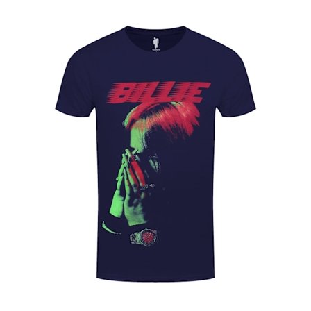 Billie Eilish Unisex Vuxen Hands Face Bomull T-shirt XXL Marinblå B