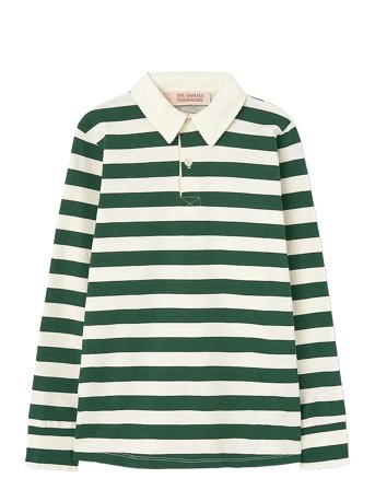 THE ANIMALS OBSERVATORY Stripes Freen Eel Polo Shirt - Green - 12 Y