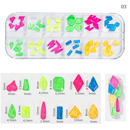 DIY smyckestillbehör 12 fack specialformad nagelkonst diamant specialformad diamant