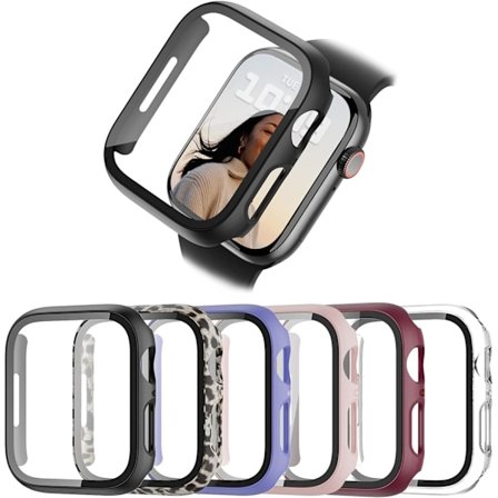 6-pack fodral för Apple Watch Series 3/2/1 38mm med härdat glas 6-pack 3