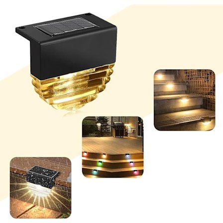 Solar Lights Outdoor, 6st Solar Garden Lights IP68 Vattentät med automatisk på/av varmt ljus och färgljusbelysning för trädgårdsstigar, trappor 