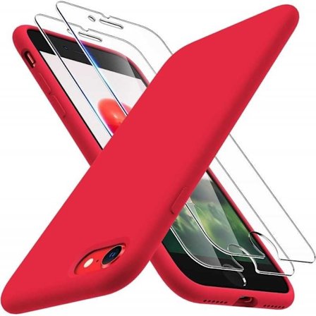 Gummibelagt stilfuldt cover 3in1 iPhone 7 / 8 / SE2 / SE3 - Rød