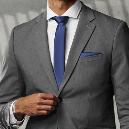 Shiny Navy Blue 6cm Basic Tie for Men - Skinny ties