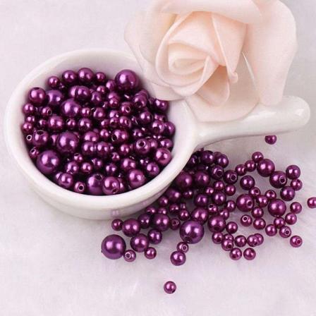 Akrylpärlor - 150st - Smyckestillverkning - DIY - Pärlimitation Dark purple