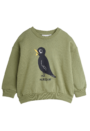 Mini Rodini Blackbird Sweatshirt Hoodies & sweatshirts Unisex Grön 92/98