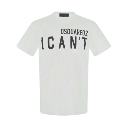 Dsquared2, I Can't T-Shirt Biały, Mężczyzna, Rozmiar: S
