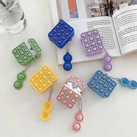 Stress Relief Pop Skal Kompatibelt med AirPods 1/2 Dekompression Mjukt Silikon