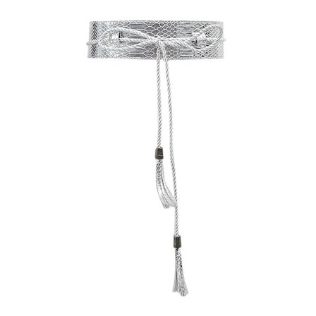 Snake Skin Pattern Läderbälte Korsett Midjeband SILVER