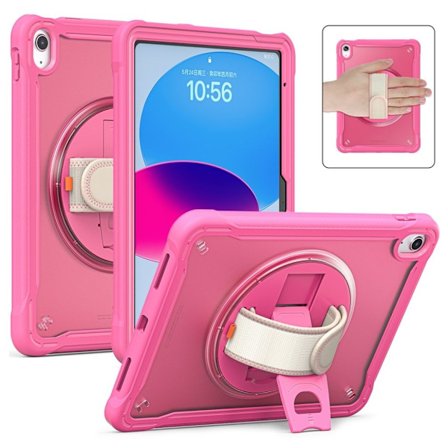 iPad 10.9" 2022 / iPad 11" 2025 Case med stativ och hand grip - Pink
