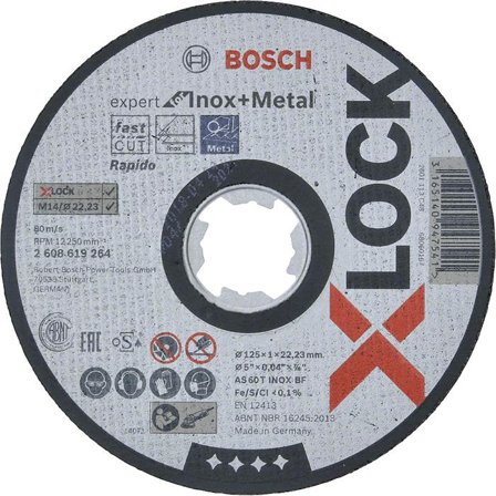 Bosch Expert for Inox + Metal Kapskiva med X-LOCK 115 × 1 × 22,23 mm, Kapa, slipa & polera