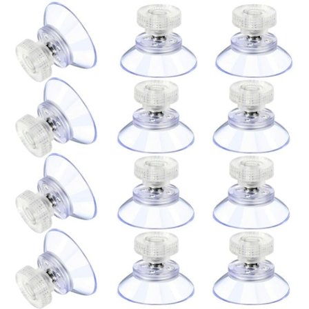 12 store sugekopper i plast, gjennomsiktige antikollisjonssugekopper