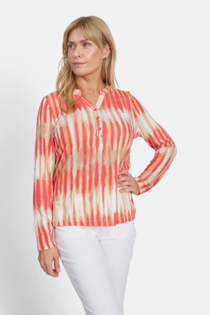 SIGNATURE - Langærmet T-shirt - Orange mix - Mønstret