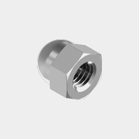 Porcas cúpula, aço inoxidável resistente a ácidos (A4 / AISI 316, classe marítima), M10 x 18 mm, embalagem com 2