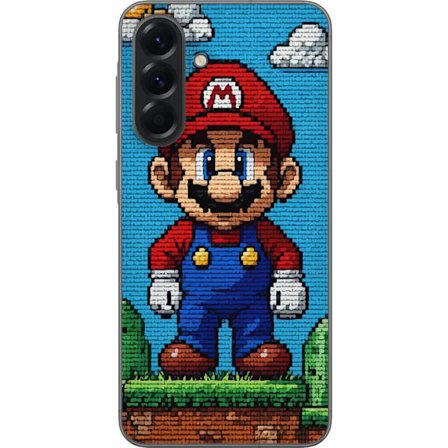 Yhteensopiva Puhelinkuori Samsung Galaxy A56 Super Mario juliste Nintendo retro pelihahmo 8bit pikselitaide klassinen pelisankari muuri design taidett