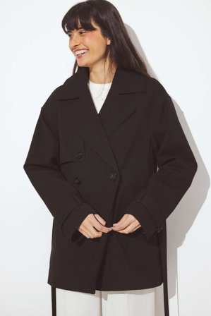 NA-KD Trench court ceinturé - Trenchcoats - Noir - EU 34