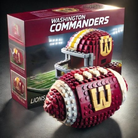 Washington Commanders Fotball Byggeklosser Leke, NFL Lag Klossemodell, Hjemmeutgave
