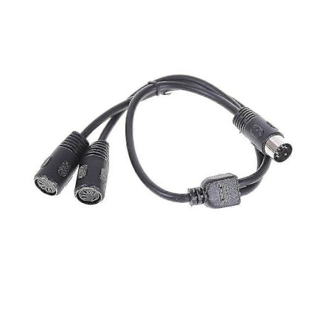 1x 50cm 5-Pin Midi Din Y Splitter Kabel Adapter 1 Hane Kontakt Till 2 Hona Uttag -hy