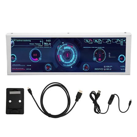 7,9 tuuman PC:n lämpötilanäyttö, metallikotelo, IPS CPU GPU SSD -datanäyttöpaneeli AIDA64-laitteisto-ohjainkortille