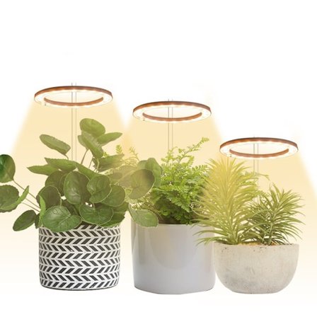 3 Ringe, Plantelampe 1-4 ring lyshoved, fuldt spektrum, dæmpbar