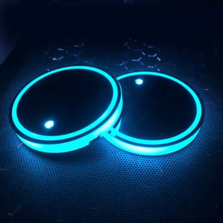 Led Kopholder Lys, 2 Stykker Vandtætte Coasters 7 Farver Luminescerende Lys Kop Pad, Usb Opladning Kop Måtte Kompatibel