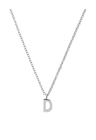 Mockberg Petite Plain Letter D Steel Necklace Smycken & klockor Dam Grå ONESIZE