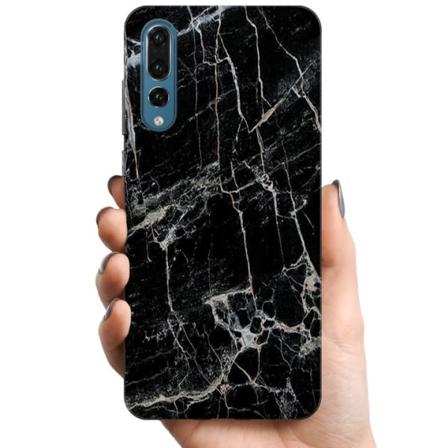 Huawei P20 Pro TPU Mobilcover Sort marmor